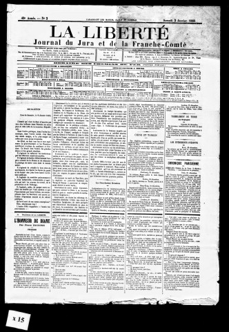 La Liberté du Jura et de la Franche-Comté. 1er semestre 1885.