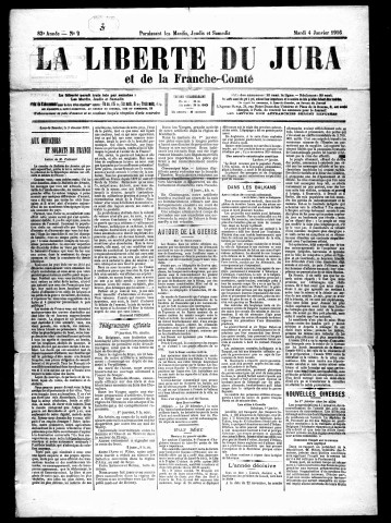 La Liberté du Jura et de la Franche-Comté. 1916.