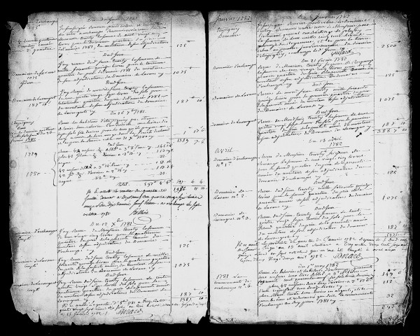 registre des recettes des domaines royaux (30 juillet 1781 - 18 juillet 1793)