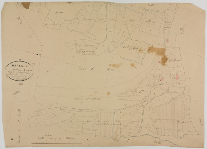 Barésia-sur-l'Ain, section C, Bourbouillon, feuille 4.géomètre : Rosset fils