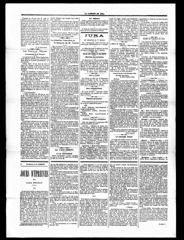 La Liberté du Jura et de la Franche-Comté. 1914.
