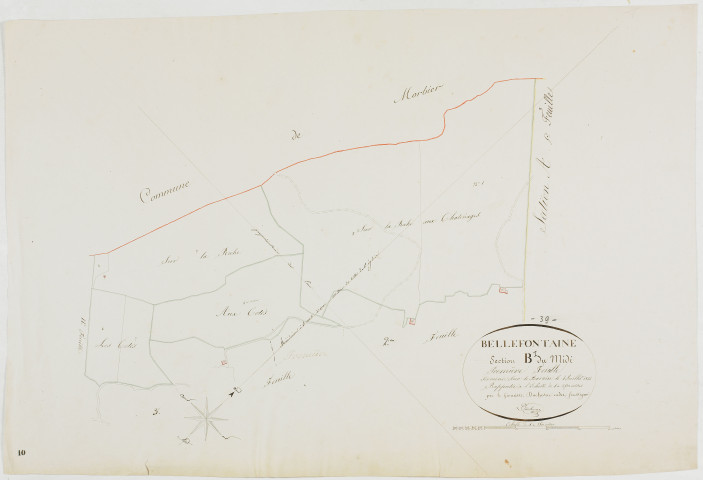 Bellefontaine, section B, le Midi, feuille 1.géomètre : Duchesne cadet