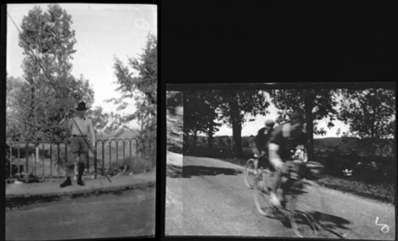 Deux cyclistes / Un homme
