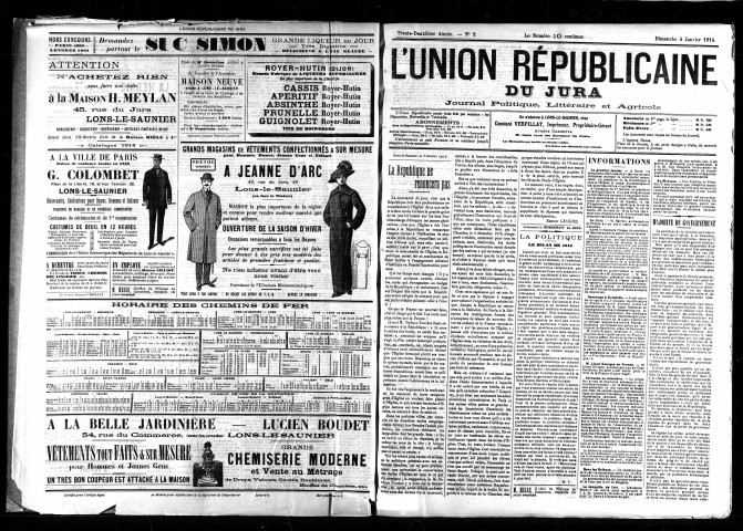 L'Union républicaine du Jura. 1914.