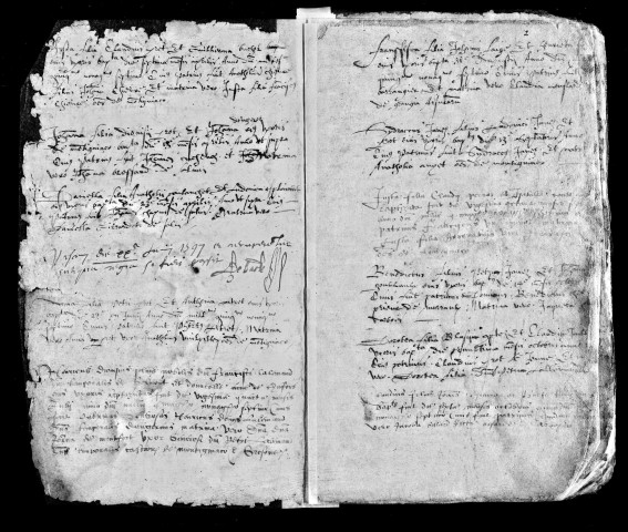 Série communale : baptêmes 1596-1663. A l'envers du registre : sépultures 1658-1665.