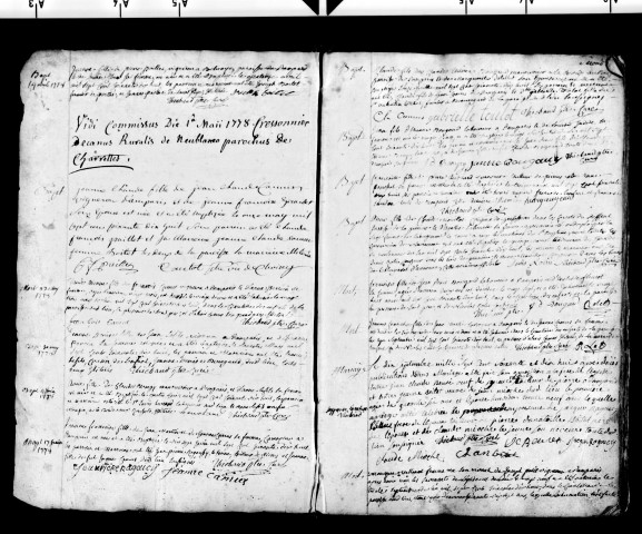 Série communale : baptêmes, mariages et sépultures, février 1778-janvier 1792.