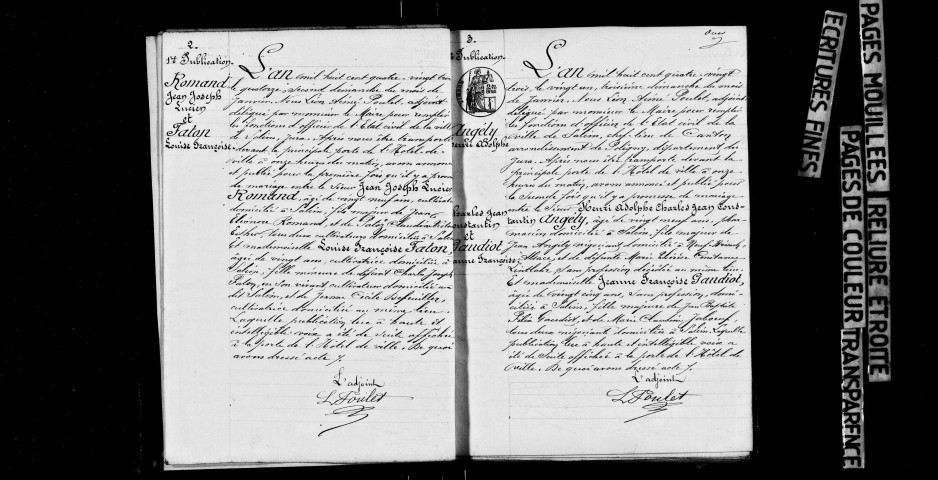 Publications de mariage.