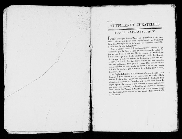 Table des tutelles et curatelles