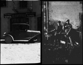 Une voiture / Deux hommes travaillant