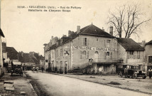 Sellières (Jura). 35796. La rue de Poligny et l'hôtellerie du Chapeau Rouge. Besançon, C.L.B.