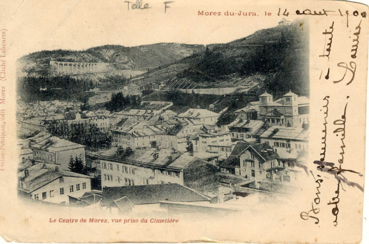 Morez (Jura). Le centre, vue prise du cimetière.