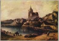Dole 1825 - Vue sur le port au bois avant le creusement du Canal du Rhône au Rhin