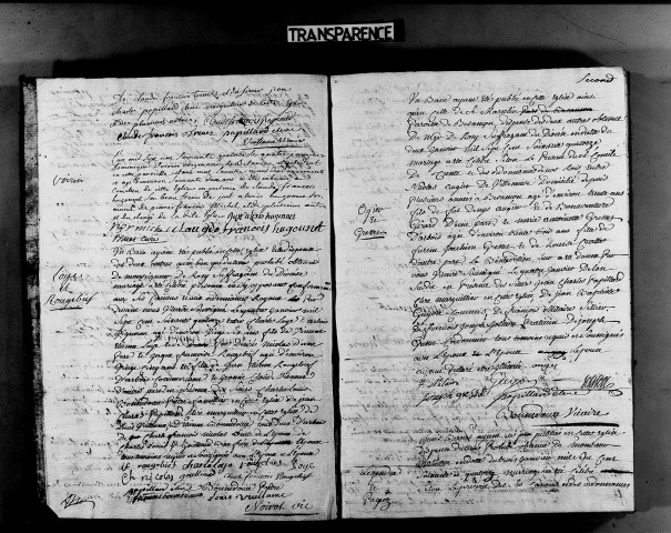 Baptêmes, mariages, sépultures 1774-2 janvier1775