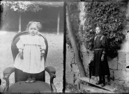 Un enfant debout sur un fauteuil/Une jeune fille debout sur un banc