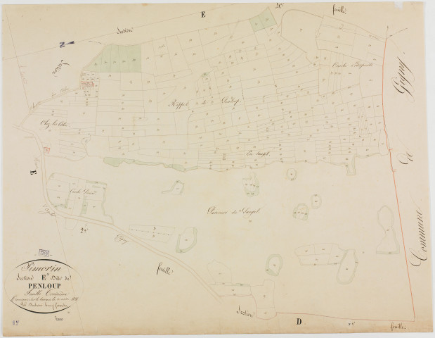 Pimorin, section E, Penloup, feuille 3.géomètre : Duchesne Henry