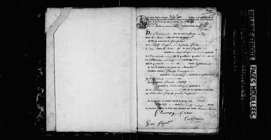 Publications de mariage 1816, 1819-1822 ; naissances, mariages, décès 1813-1822.