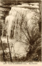 Vallée du Hérisson (Jura). Sites pittoresques de Franche-Comté. Une cascade. Besançon, établissements C. Lardier.