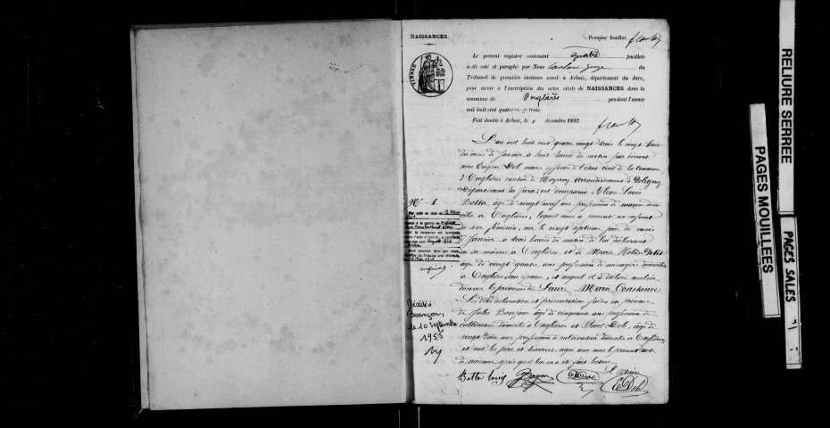 Naissances, mariages, décès, publications de mariage.