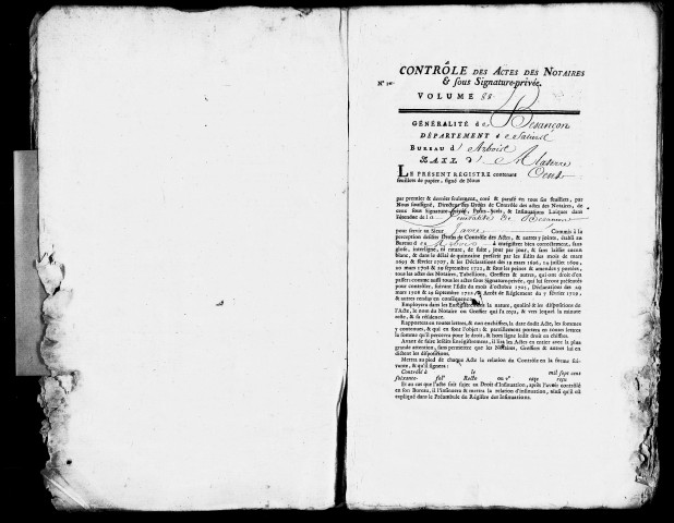 Registre du 22 Novembre 1773 au 12 Octobre 1774