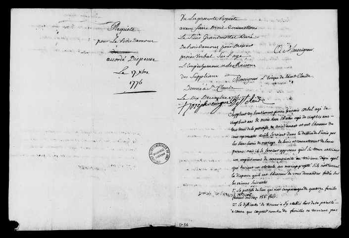 Dossiers instruits en 1776