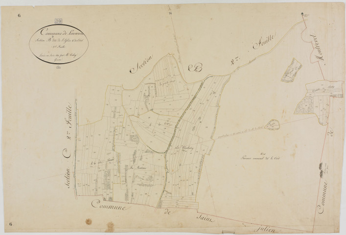 Louvenne, section B, l'Eglise et le Crêt, feuille 3.géomètre : Tabey