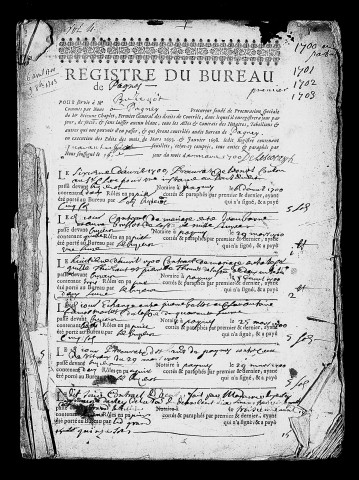 Registre du 6 avril 1700 au 9 octobre 1703