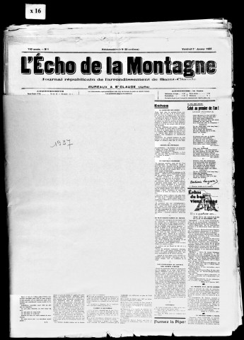 L'Echo de la Montagne. 1937-1938.