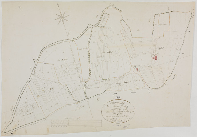 Montfleur, section B, l'Etang et Léperrignat, feuille 3.géomètre : Sauldubois