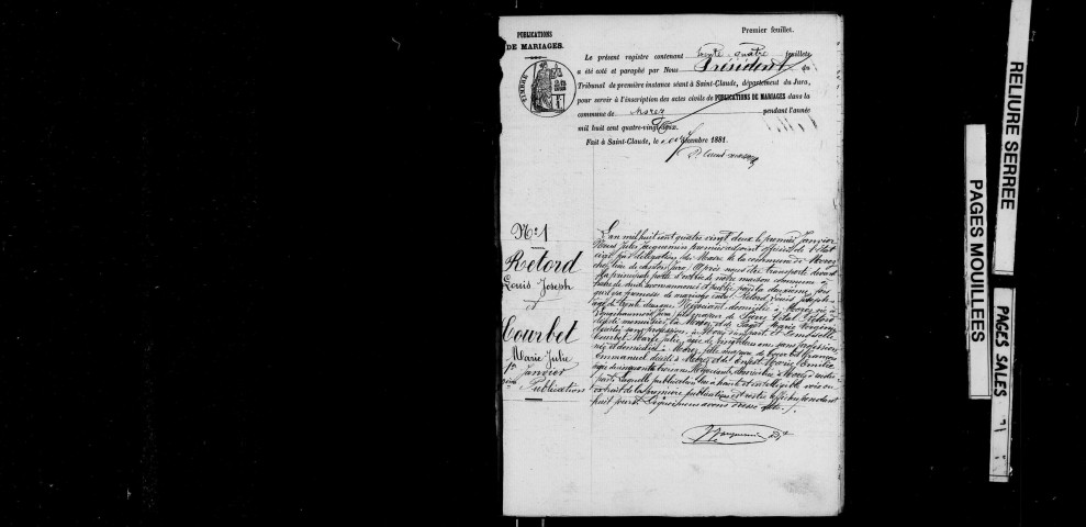 Publications de mariage.