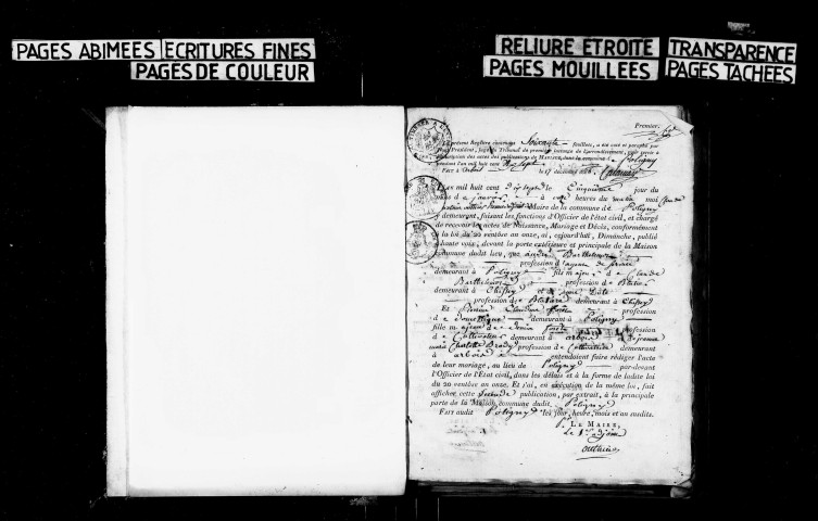 Publications de mariages.