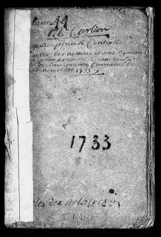 Registre du 2 novembre 1733 au 11 février 1734