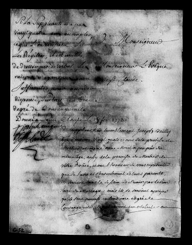 Dossiers instruits en 1772