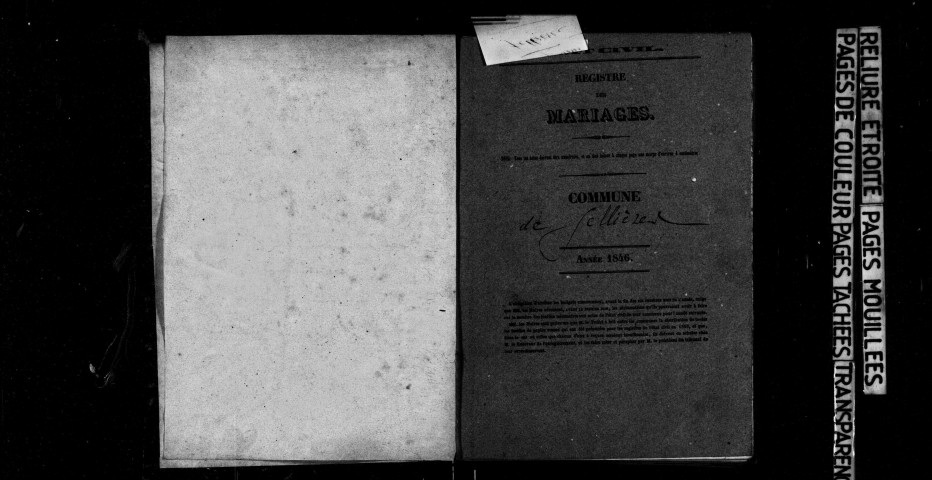 Mariages, publications de mariage.