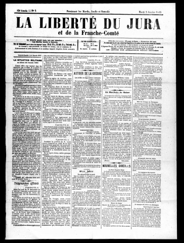 La Liberté du Jura et de la Franche-Comté. 1915.