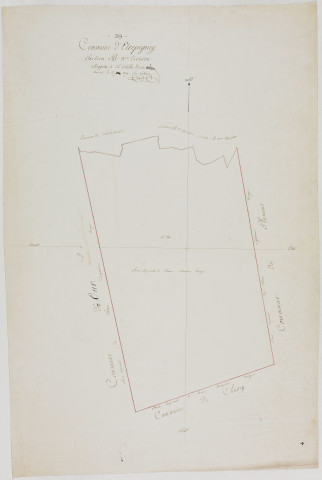 Etrepigney, section B, feuille 3.géomètre : Lebeaud cadet