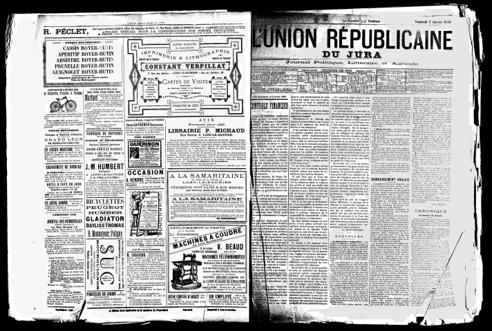 L'Union républicaine du Jura. 1896.