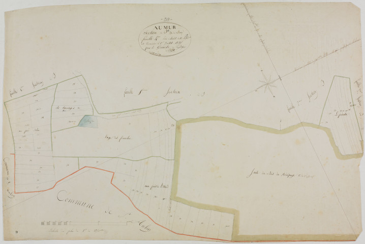 Aumur, section B, le Village, feuille 4.géomètre : Billet