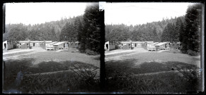 Exploitation de la forêt de la Joux par les soldats canadiens : camp militaire de Montrainçon.