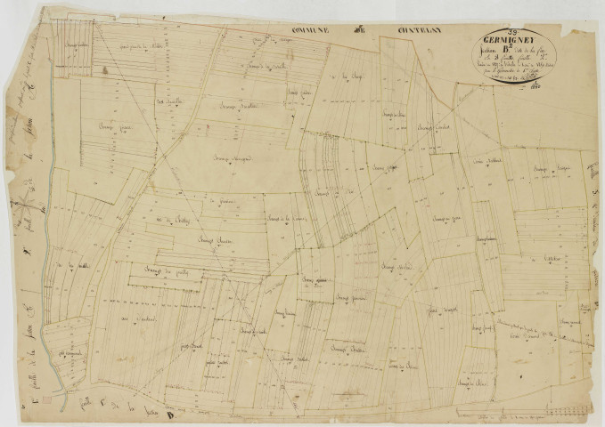 Germigney, section B, la Fin, feuille 2.géomètre : Billet