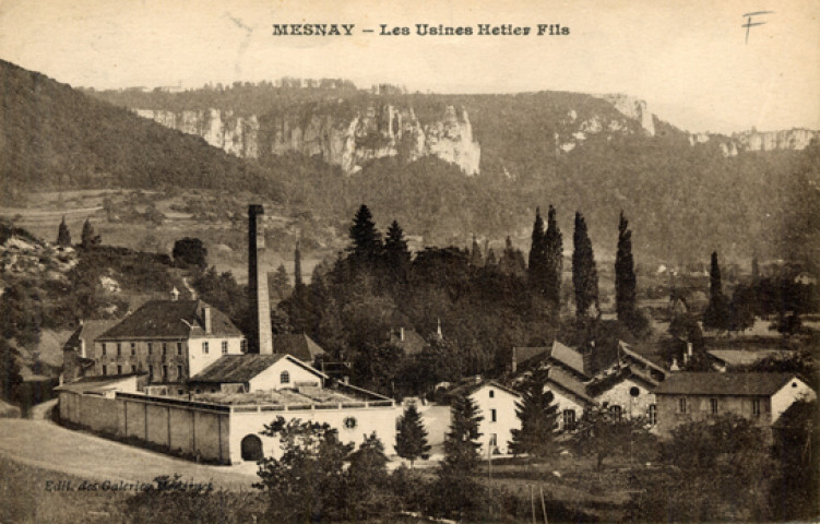 Mesnay (Jura). Les usines Hetier fils. Galeries modernes.