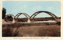 Pont sur le Doubs. Nouveau pont sur le Doubs, reliant Chaussin à Peseux (Jura). Dole, Karrer.