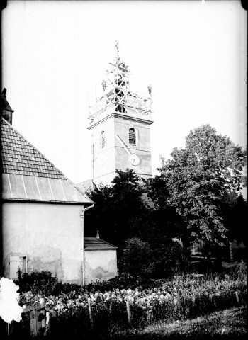 Réparation du clocher. Dompierre