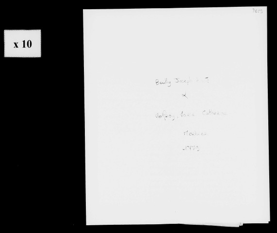 Dossiers instruits en 1779