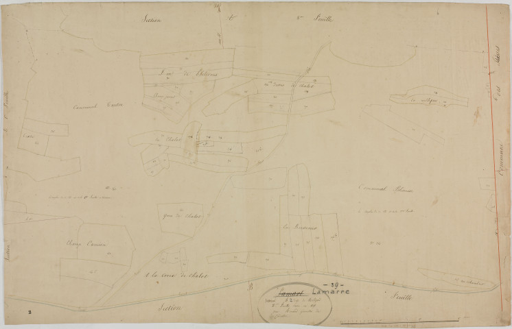 Marre (La), section A, Molizard, feuille 2.géomètre : Romand