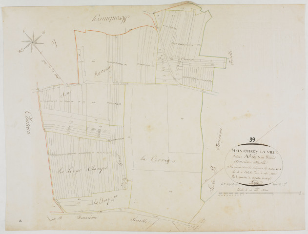 Montmirey-la-Ville, section A, la Prairie, feuille 3.géomètre : Trésy