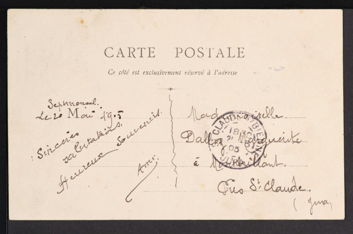 Septmoncel  Hôtel du Mont Jura (1000m d’altitude (1905)