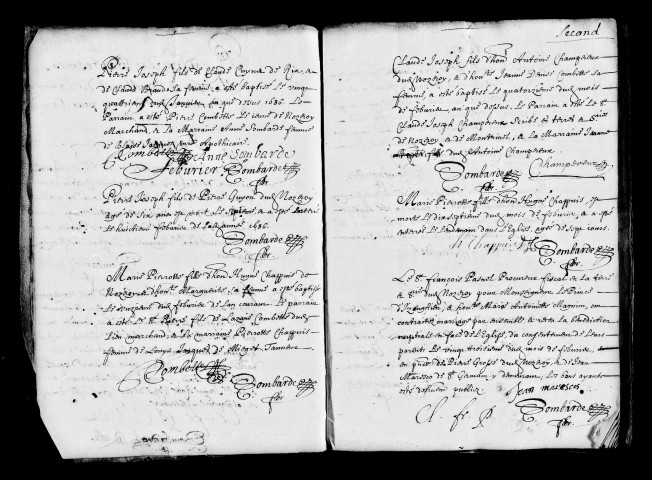 Baptêmes, mariages, sépultures 1686-1687, 1737-1746.