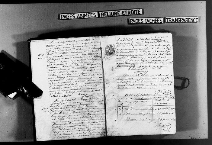 Naissances, mariages, décès, publications de mariage.