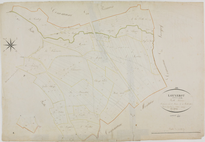 Louverot (Le), section unique A , feuille 3.géomètre : Prost