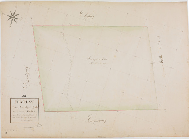 Chatelay, section A, le Village, feuille 3.géomètre : Jannin